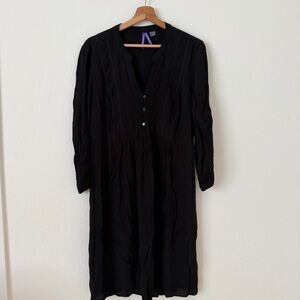 Seraphine Button Front Long Sleeve Dress Size 8 Maternity Mom Minimalist Boho